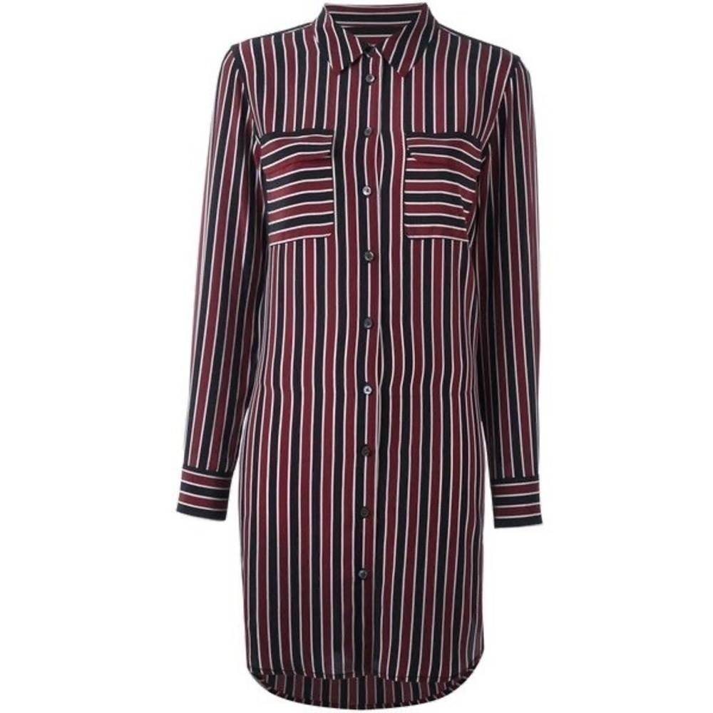 Equipment Striped Silk Shirt Dress